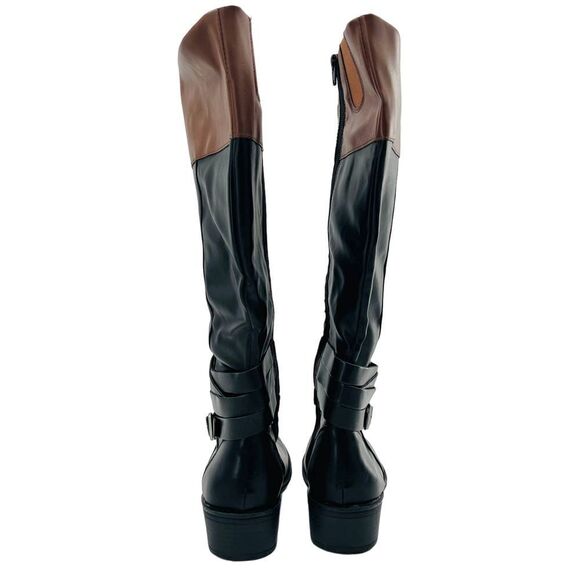 St. John's Bay Women’s Douglas Stacked Heel Riding Two Tone Boots Size 9 - Picture 9 of 11